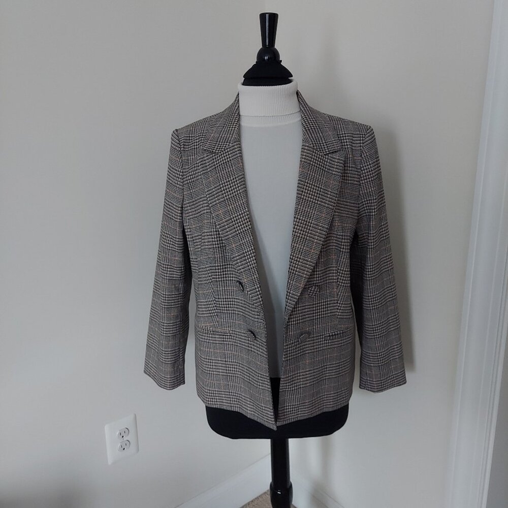 Worthington business plaid blazer. Sz PXL Cotton mix.